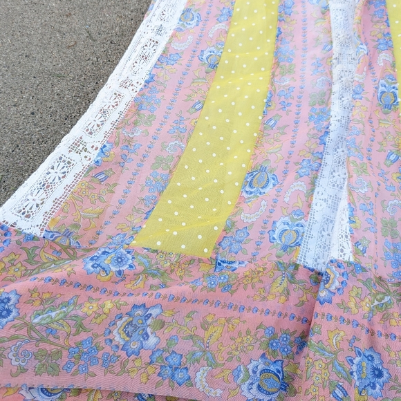boho vintage PATCHWORK MAXI SKIRT S M (O8) - Picture 5 of 8